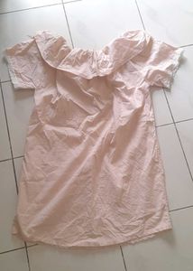 Pink Off Shoulder Adjustable Dress