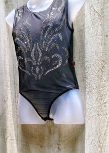 34207. Black Embellished Bodysuit