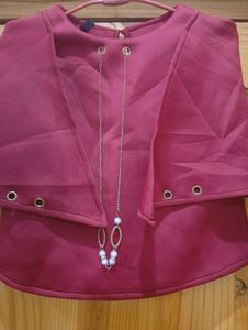 Burgundy Top with Chain Detail
