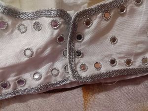 Silver And Mirror Work White Blouse