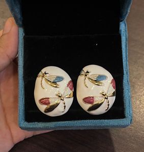 WHITE DRAGON FLY EARRINGS