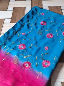 New Saree With Pico