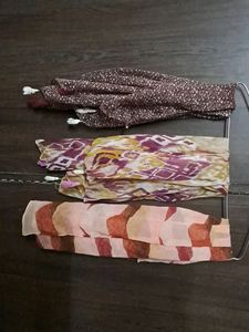 Synthetic Material Stole Set Of 3