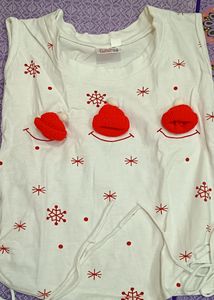 Skirts Top Red N White Colour