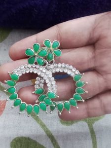 Peacock Jhumka Earrings with one stylish earring