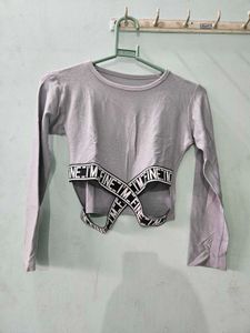 Grey Crop Top