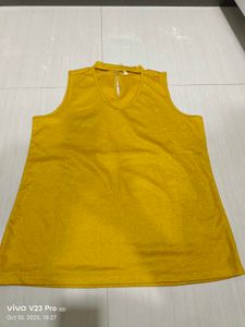 Mustard Sleeveless party .Top
