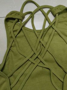 Lime Green Stylish Back Tee