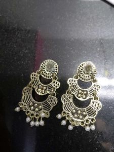Elegant Drop Earrings ,old style, with pretty whit