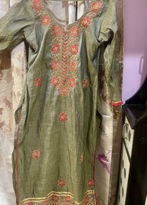 Grey Silk Partywear Kurti
