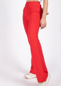 Red Flared Up Pants