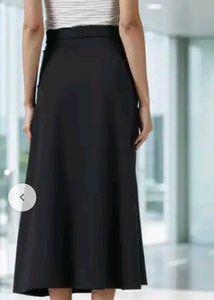 Chic Black Belted Maxi Skirt