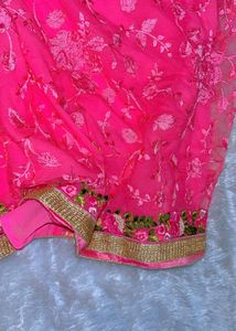 Gorgeous Pink Embroidered Saree