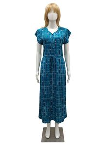 Elegant Blue Printed nighty - M size