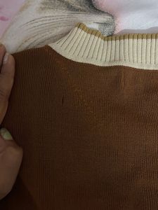Cute Brown V-Neck Top