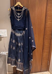Elegant Navy Blue Lehenga Choli Set