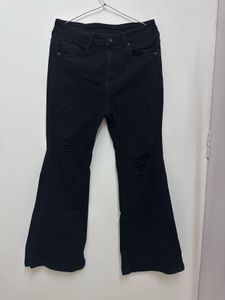 Black Flared Denim Jeans