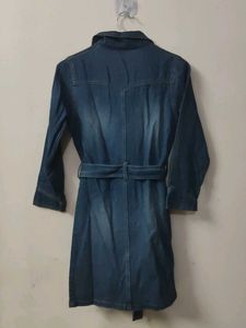 Denim Dress with Belt