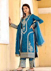 Blue Embroidered Kurta Set