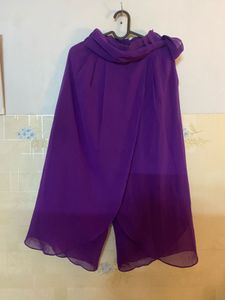 Purple Chiffon Palazzo Pants