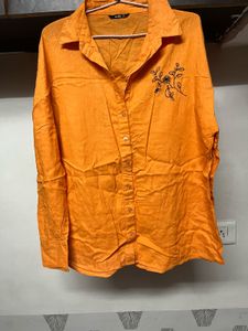 Orange Embroidered Shirt