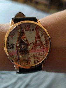 Black Strap  Watch With Oversize  Dial