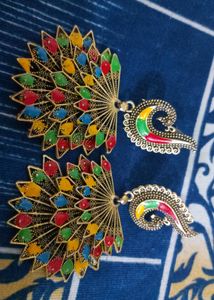 Colorful Peacock Earrings
