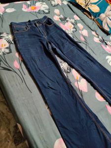 Navy Blue Boot Cut Mid Waist Jeans