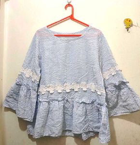 Striped Blue Blouse Length 24