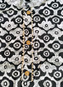 Printed Black &amp; White Kurta