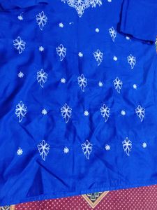 Blue Embroidered Kurta