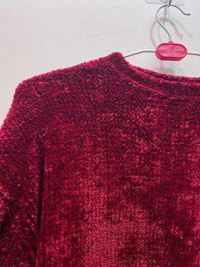 Burgundy Chenille Knit Sweater