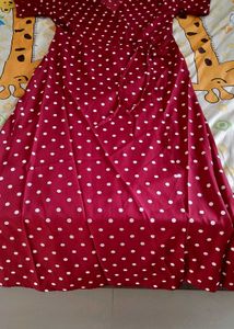 Maroon Polka Dot Dress
