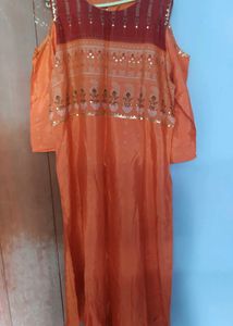 Orange Tunic Top with Embellishments