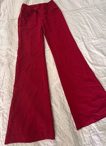 Y2K Red Low Rise Flared Pants