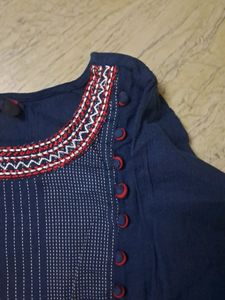 Blue N RED LEGGING  Kurta Set