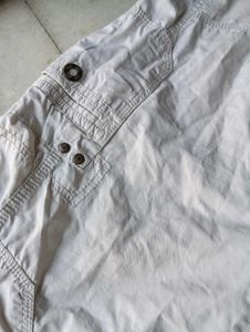 White Baggy Cargo Pants (Unisex)