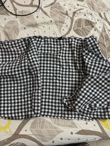 Checkered Wrap Skirt