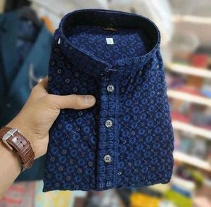 Navy Embellished Kurta Set