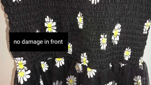 Daisy Print Black Dress