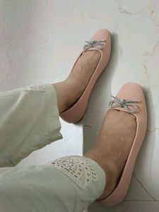 Bata Pink Bow Flats
