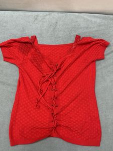 Red Knit Top