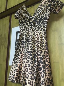 Leopard Print Mini Party Dress