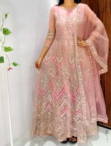 Royal looking Pink Ethnic Gown