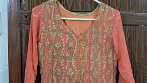 Women Peach Ethnic Dress