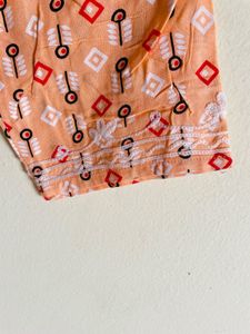 Embroidered Peach Kurta