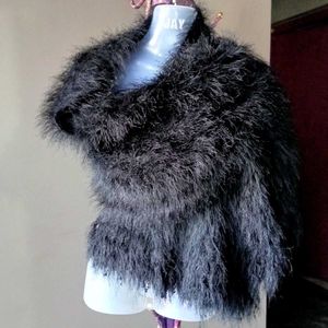 Black Fuzzy Shawl