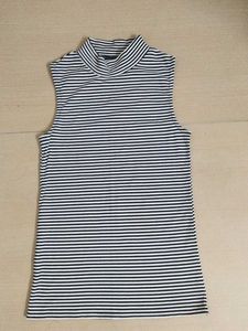 Striped Mock Neck Tank Top