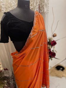 Elegant Orange Saree