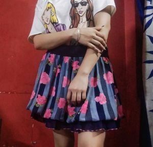 Short Skirt Blue Pink Purple Colour Best Combinati